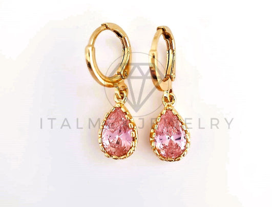 Arete de Lujo - 103542 - Diseño Gota Boutique CZ Rosa Oro Laminado 18K