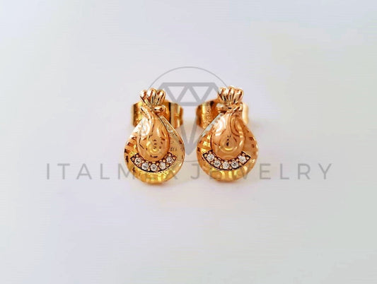 Broquel de Lujo - 104081 - Diseño Laser CZ Clara Oro Laminado 18K