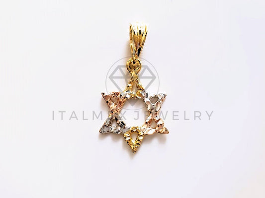 Dije de Lujo - 104203 - Dije de Estrella de David Oro Laminado 18K