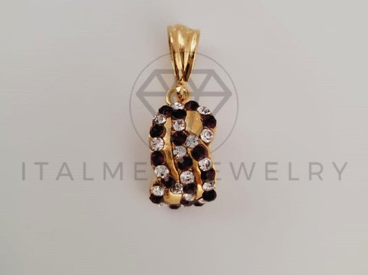 Dije de Lujo - 104241 - Dije de Lujo Circonia Clara y Tinta Oro Laminado 18K