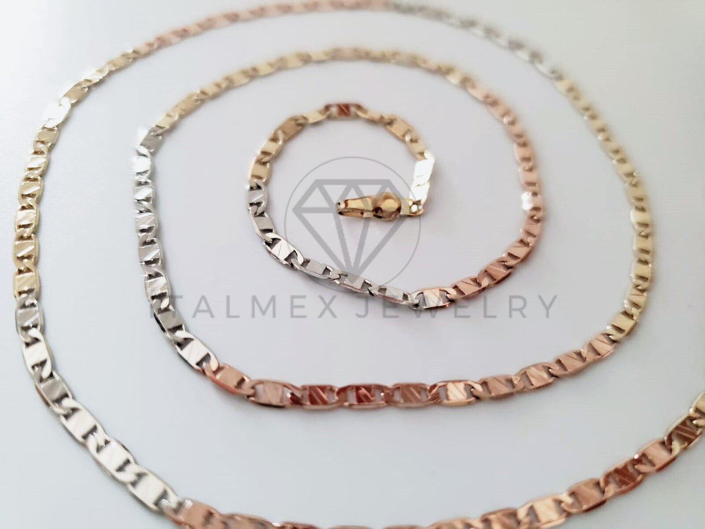 Cadena Clásica - 104937 - Estilo Gucci Rayada 2.5mm/20" Florentina Oro Laminado 18K