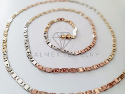 Cadena Clásica - 104937 - Estilo Gucci Rayada 2.5mm/20" Florentina Oro Laminado 18K