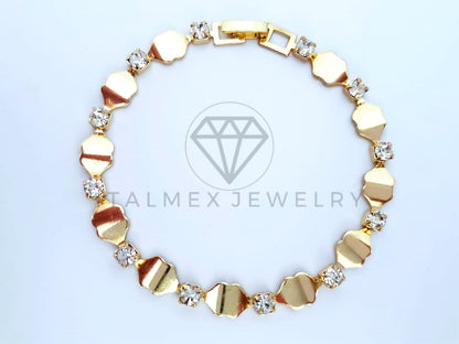 Pulsera Elegante - 103570 - Pulsera Labios y Circonia Clara Oro Laminado 18K