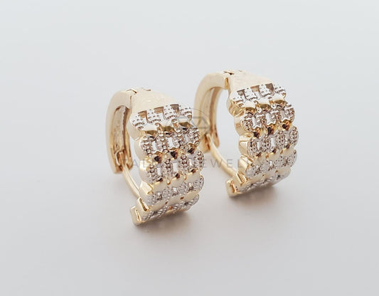 Huggie de Lujo - 101118 - Diseño de Grecas Domino Oro Laminado 18K