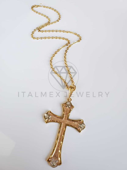 Dije Religioso - 100495.100496 -  Cruz Clásica Tamaño Extra Grande Oro Laminado 18K