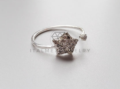 Anillo de Dama - 101484 - Anillo Ajustable Estrella CZ Plata .925