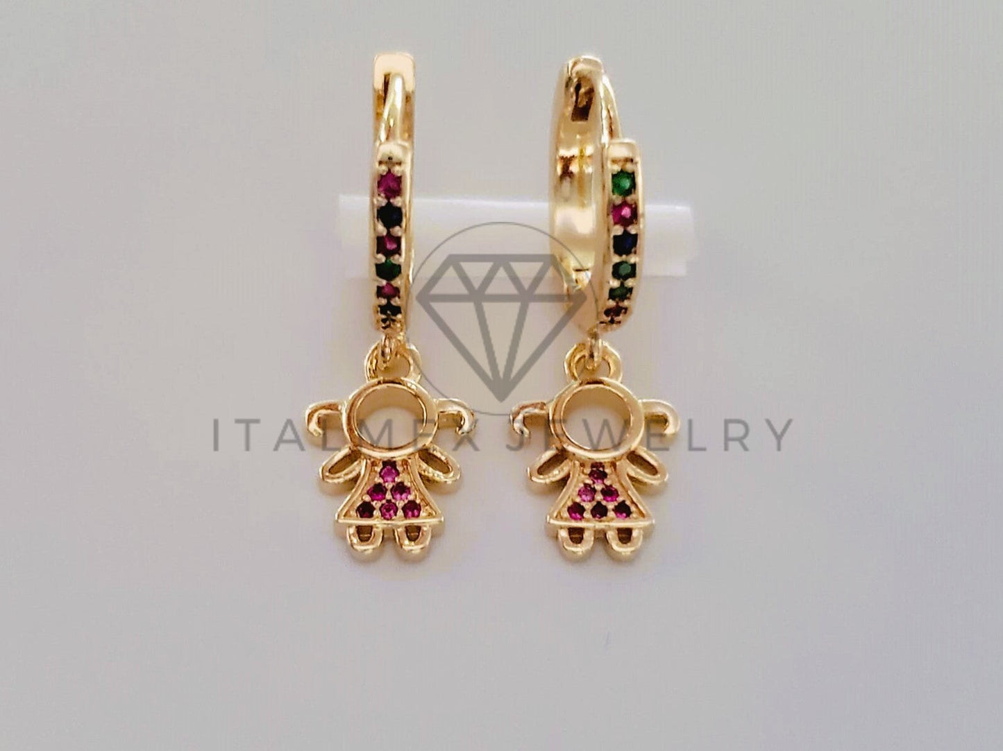 Arete de Lujo - 104627 - Huggie Niña CZ Color Oro Laminado 18K