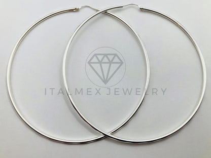 Arracada de Lujo - 103505 - Arracada de Tubo Diamantada 75mm - Plata .925