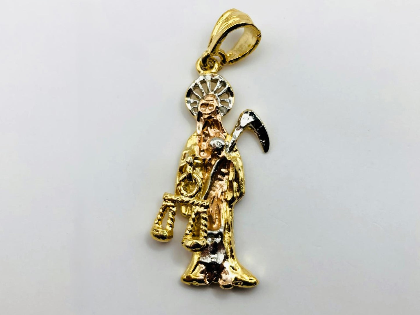 Santa Muerte Design | 18K Gold-Plated Religious Pendant