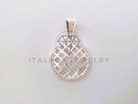 Dije Elegante - 104666 - Diseño Malla CZ Clara Plata Fina .925