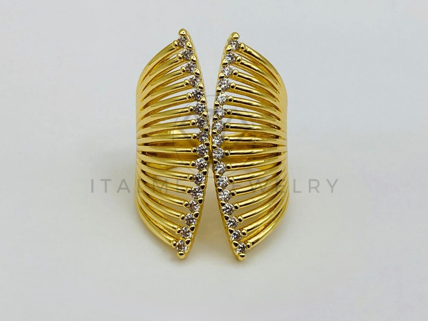 Anillo de Dama - 106030 - Anillo Filigrana con Circonia Clara Oro Laminado 18K