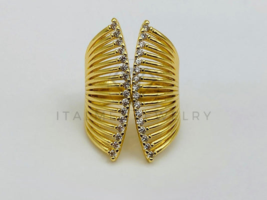 Anillo de Dama - 106030 - Anillo Filigrana con Circonia Clara Oro Laminado 18K