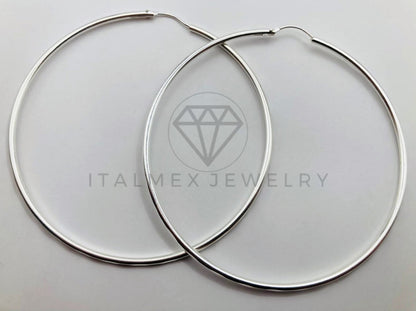 Arracada de Lujo - 102198 - Arracada de Tubo Diamantada 65mm - Plata .925