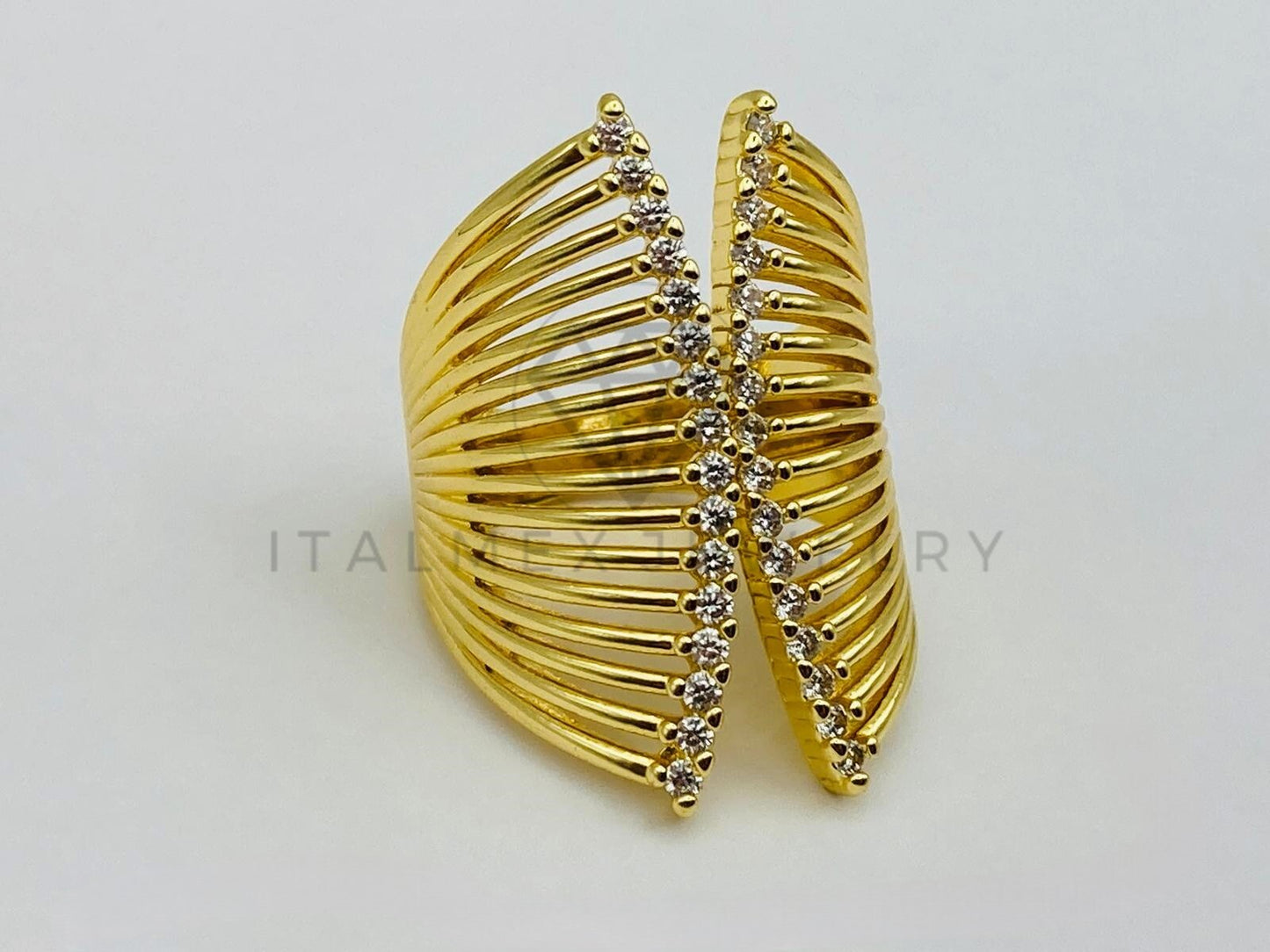 Anillo de Dama - 106030 - Anillo Filigrana con Circonia Clara Oro Laminado 18K