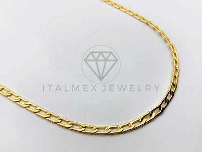 Cadena Clasica - 105916 - Eslabon Figaro 1x1 4mm 18 Pulgadas Oro Laminado 18K