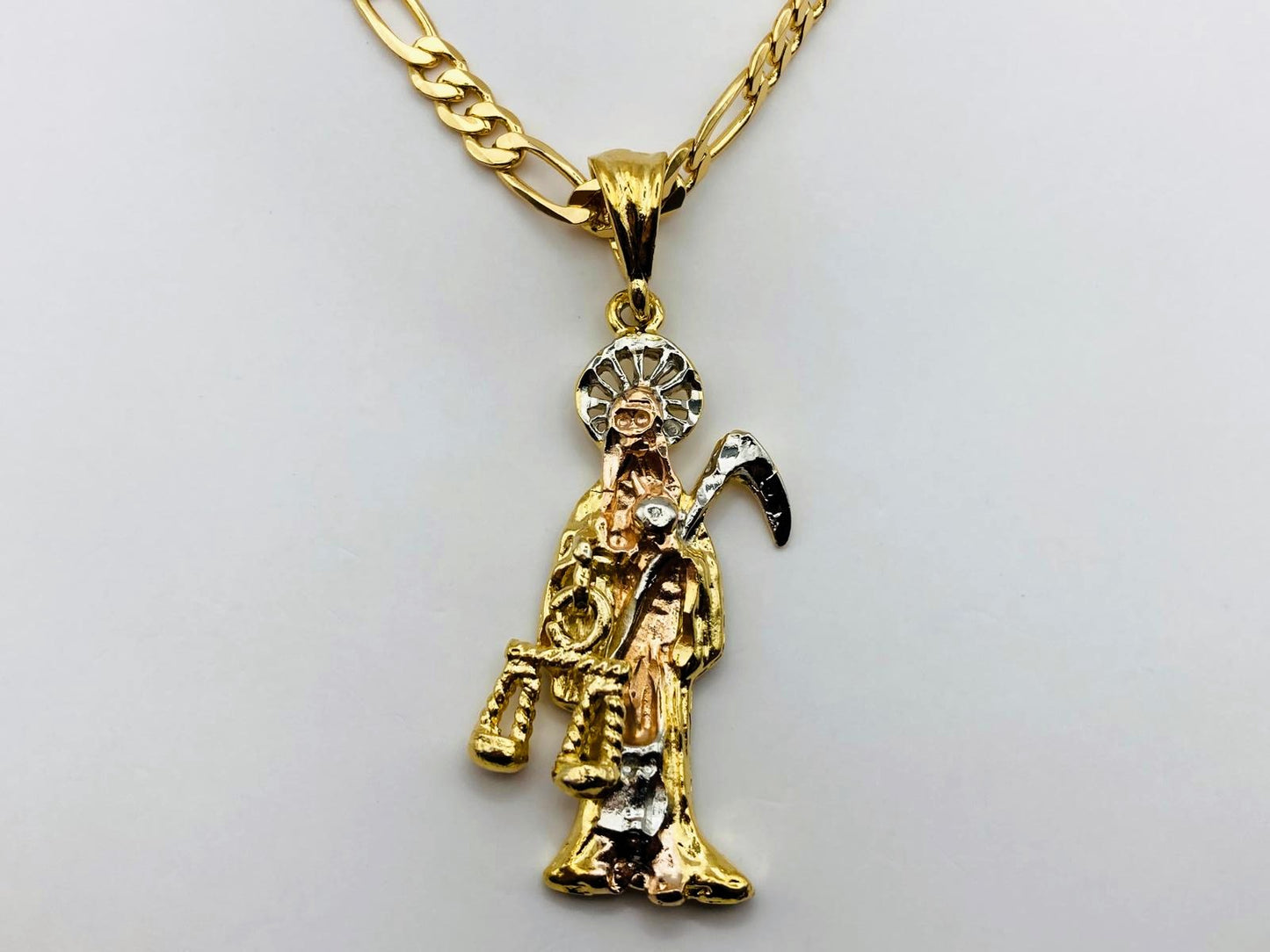 Santa Muerte Design | 18K Gold-Plated Religious Pendant