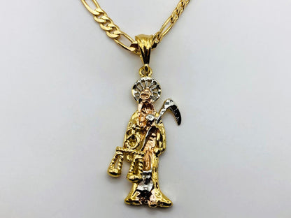 Santa Muerte Design | 18K Gold-Plated Religious Pendant