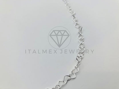 Cadena Corazon 4mm 18 Pulgadas Plata .925