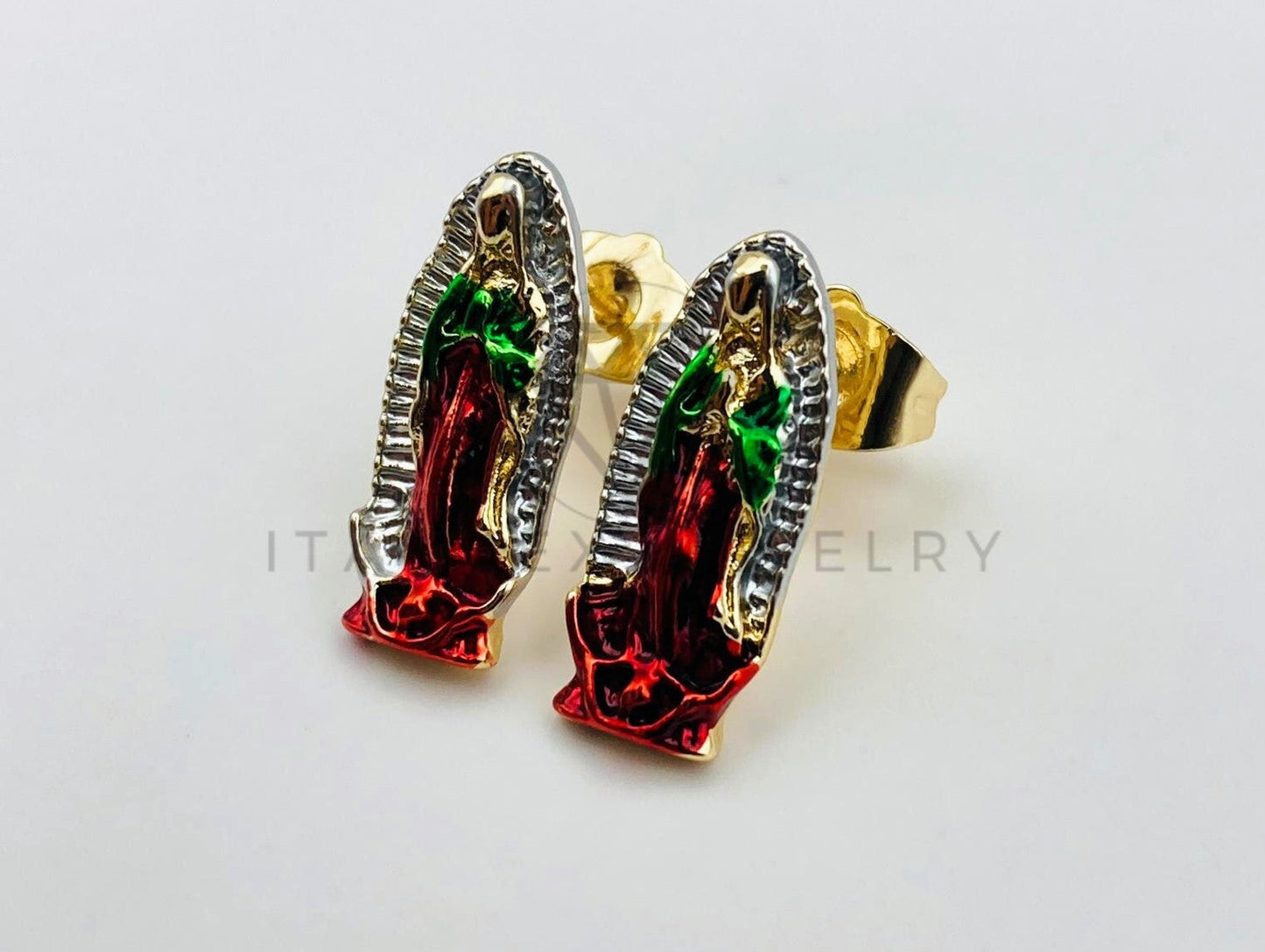 Arete de Lujo - 105996 - Diseño de Virgen de Guadalupe Color - Oro Laminado 18K