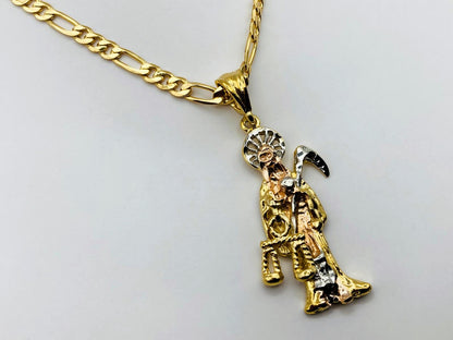 Santa Muerte Design | 18K Gold-Plated Religious Pendant