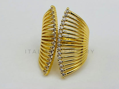 Anillo de Dama - 106030 - Anillo Filigrana con Circonia Clara Oro Laminado 18K