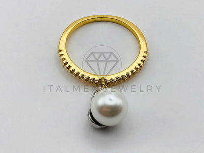 Anillo de Dama - 106031 - Anillo Solitario con Perla Oro Laminado 18K