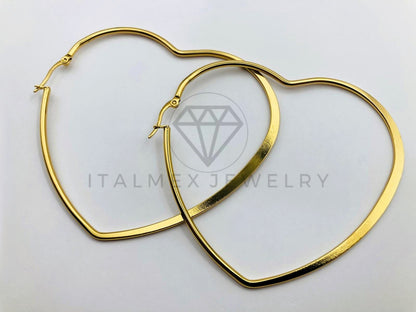 Arete de Lujo - 106015 -Arracada Corazon Dorada 7cm - Oro Laminado 18K