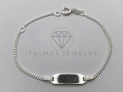 Pulsera de Lujo - 105467 - Esclava Cubana Bebé Placa Lisa Plata .925