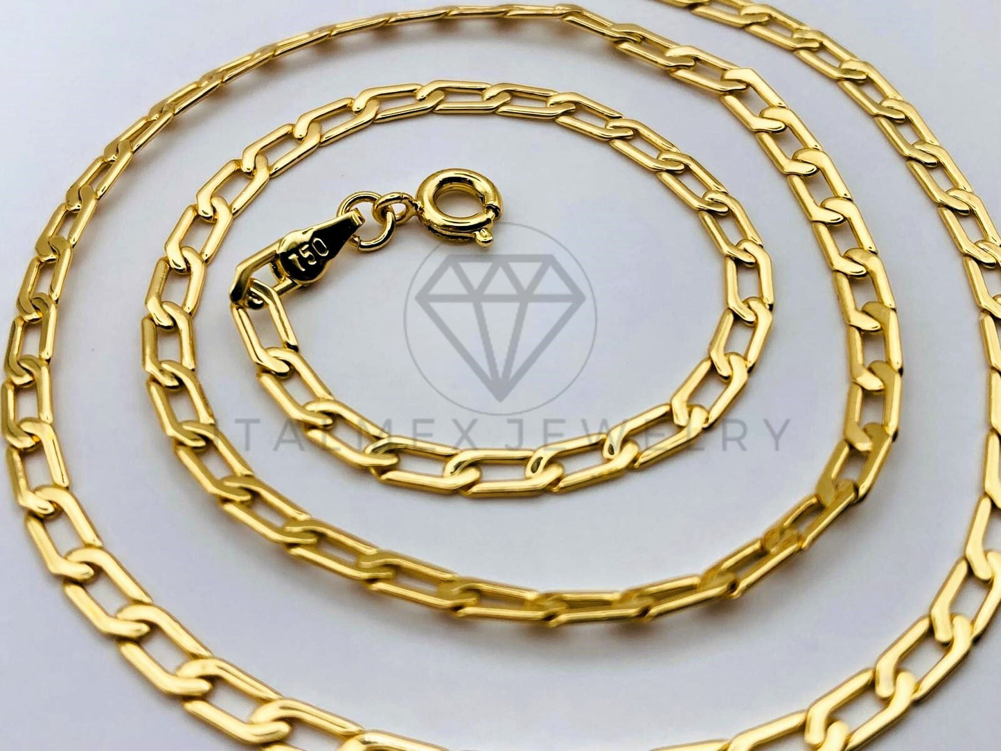 Cadena Clasica - 105916 - Eslabon Figaro 1x1 4mm 18 Pulgadas Oro Laminado 18K