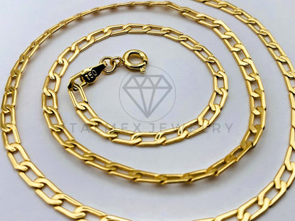 Cadena Clasica - 105916 - Eslabon Figaro 1x1 4mm 18 Pulgadas Oro Laminado 18K