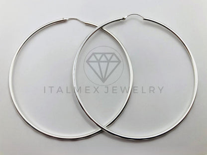 Arracada de Lujo - 102198 - Arracada de Tubo Diamantada 65mm - Plata .925