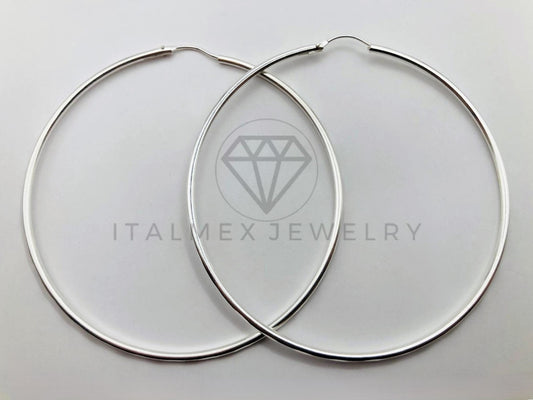 Arracada de Lujo - 102198 - Arracada de Tubo Diamantada 65mm - Plata .925