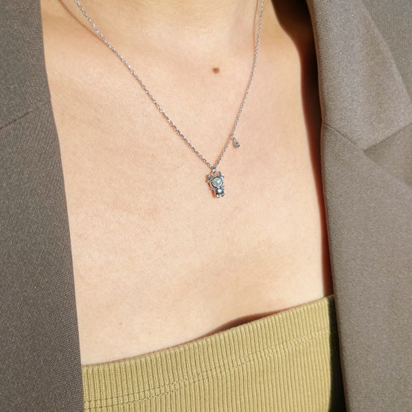 Boy in Costume with Pearl | .925 Sterling Silver Necklace