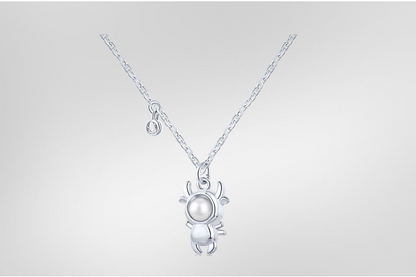 Boy in Costume with Pearl | .925 Sterling Silver Necklace
