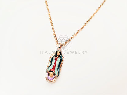 Collar Elegante - 103433 - Collar Virgen de Guadalupe Colores Oro Laminado 18K