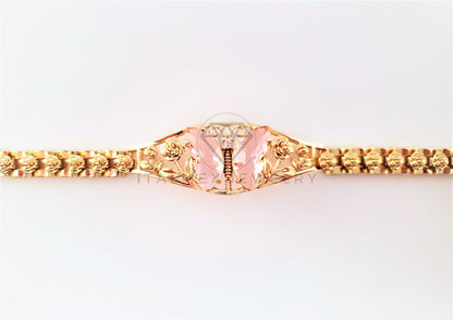 Pulsera Elegante - 103499 - Esclava de Mariposa CZ Rosa Oro Laminado 18K