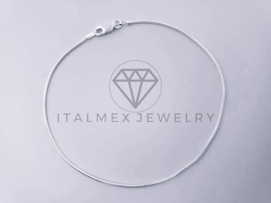 Tobillera Clasica - 104280 - Diseño Cola de Rata 1.1mm/9" Plata .925