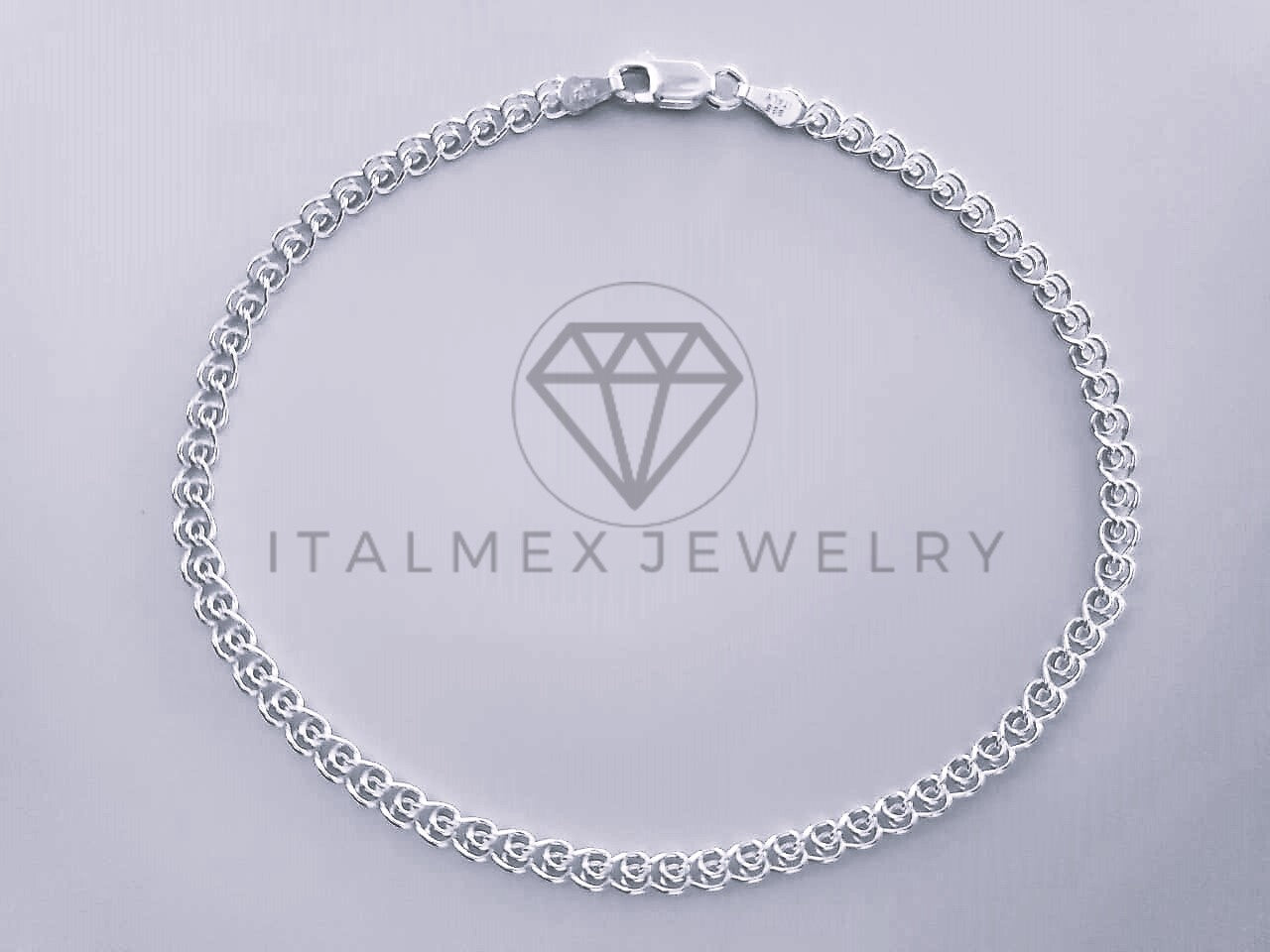Tobillera Clasica - 104282 - Diseño Tejido Amor 3.5mm/9" Plata .925