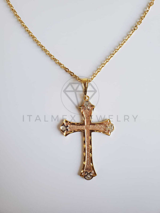 Dije Religioso - 100495.100496 -  Cruz Clásica Tamaño Extra Grande Oro Laminado 18K
