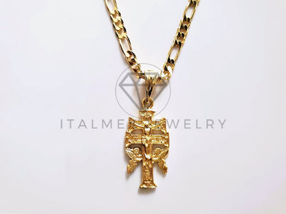 Dije Religioso - 104198 - Cruz de Caravaca Tamaño Chica Oro Laminado 18K