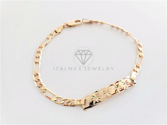 Esclava Elegante - 102837 - Diseño Placa Estrella 4mm/8" Oro Laminado 18K