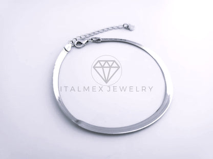 Pulsera de Lujo - 103611 - Diseño Planchada 3mm Plata Fina .925