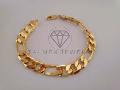 Pulsera de Lujo - 104422 - Diseño Figaro Clasica 10mm/7 Pulgadas Oro Laminado 18K