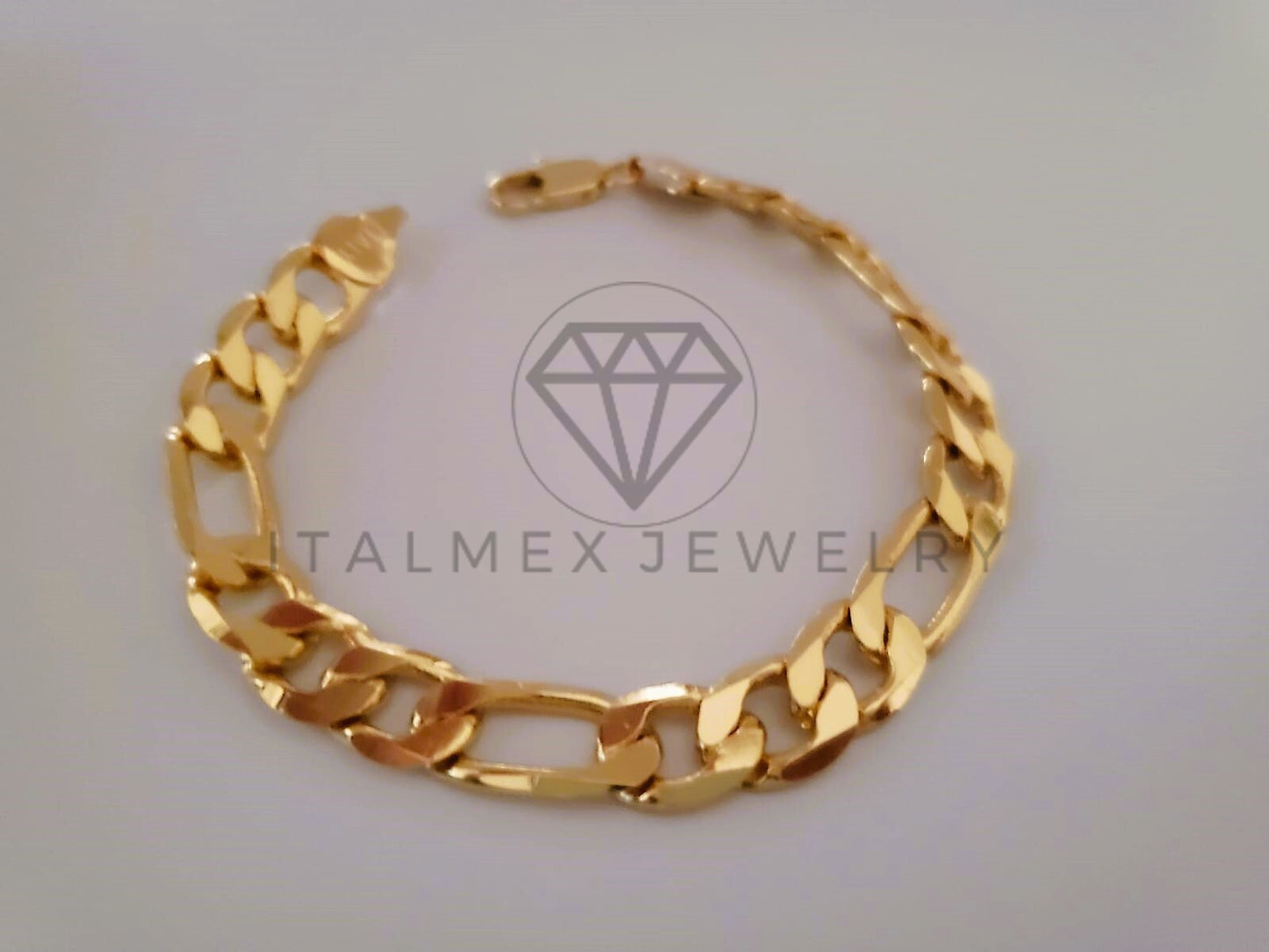 Pulsera de Lujo - 104423 - Diseño Figaro Clasica 10mm/8 Pulgadas Oro Laminado 18K