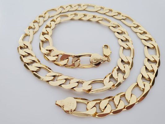 12mm Figaro Link Design | 18K Gold-Plated Chain