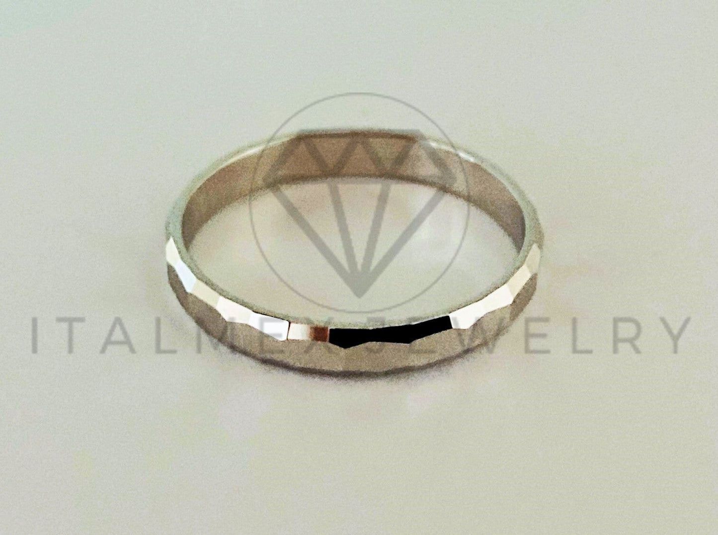 Anillo de Plata - 105423 - Argolla Matrimnio Facetada Plata .925