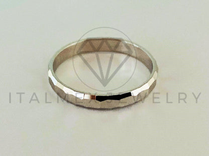 Anillo de Plata - 105423 - Argolla Matrimnio Facetada Plata .925