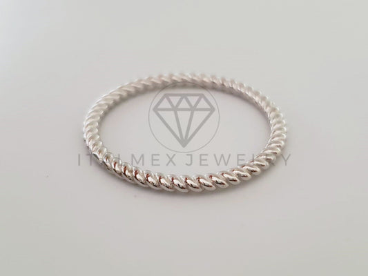 Anillo de Dama - 104718 - Argolla Enchinada Plata .925