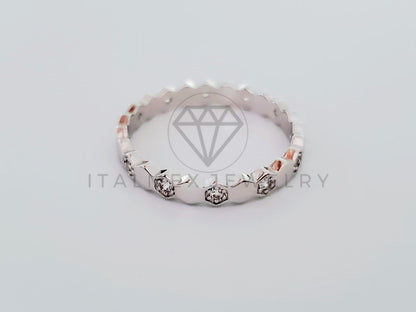 Anillo de Dama - 105134 - Argolla Hexagonal con Circonia Plata .925