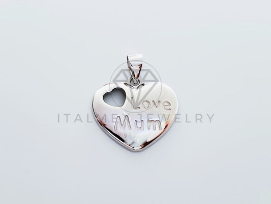 Dije No Religioso - 105147 - Dije Corazon "I Love Mom" Plata .925